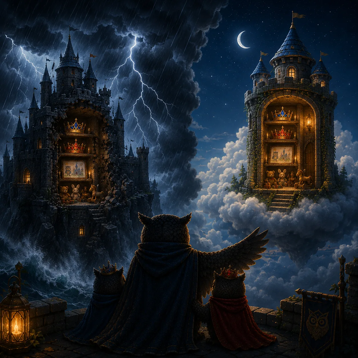 Two vaults — one under a storm, the other far away and dry — keeping the copies apart.